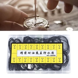 180 Pieces O Ring Watch Gasket Rubber Sealing Watch Back Cover Repairing Tool Set, with 18 Types & 10 Pieces Each Flexible & Long Lasting, Ideal for Watch Repair