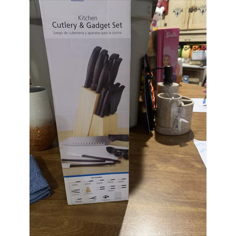 Kitchen 23 Piece Knife & Kitchen Set with Storage Block