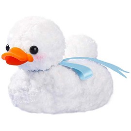 Yatchen Plush Case Compatible with AirPods 1&2, Cute 3D Cartoon Fur Duck Design Funny Cover with Keychain Protective Case for AirPods 1&2 Duck White