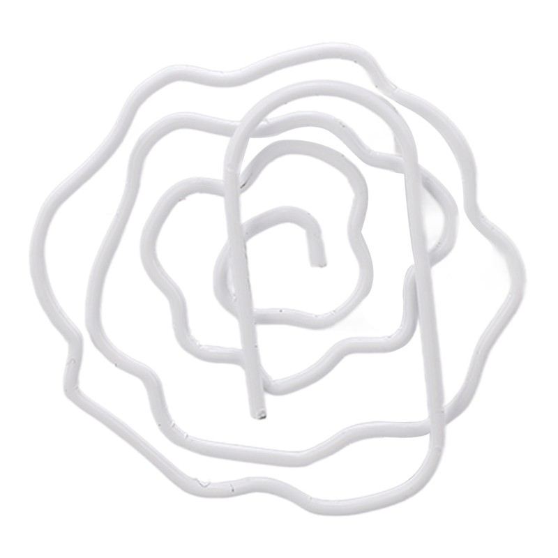 100pcs Rose Shape Paper Clips Increased Slip Resistance Lightweight Metallic