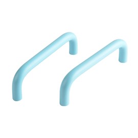 funifiti 5 Pack Blue Handle Cabinet Drawer Modern Pull Child Bedroom pulls 3.8 Inch(96mm) Hole Center Curved pulls ​Carrying Handles (5, Blue, 3.8 Inch(96mm))