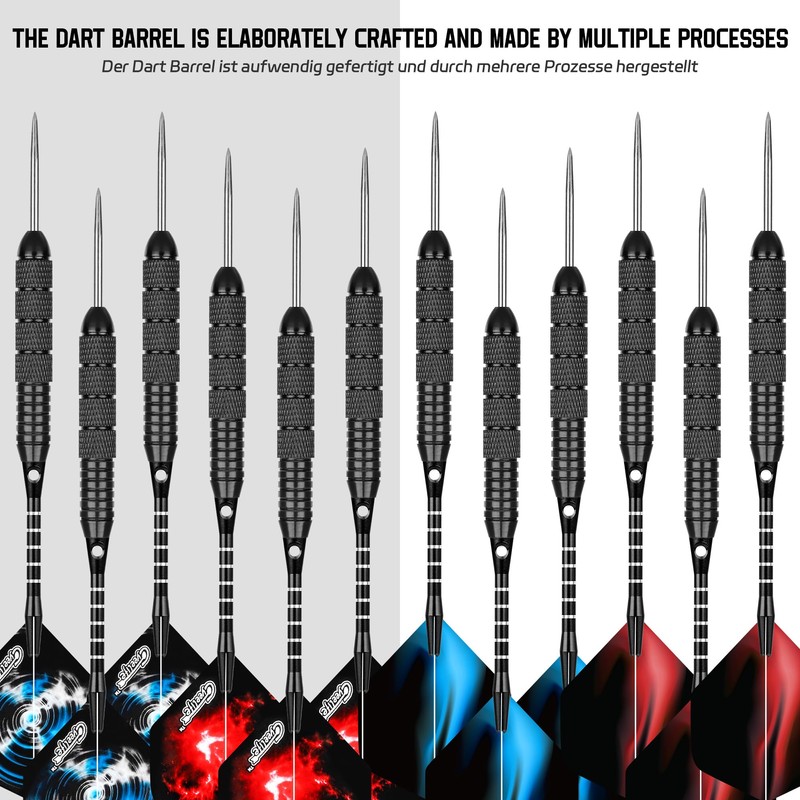 CyeeLife 12 Pack Steel Tip Darts, Professional Metal Dart Set