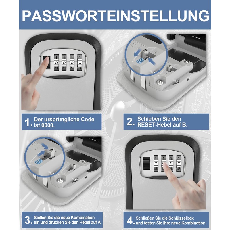 GOOPOOL Key Safe with Number Code, Key Safe for Home,