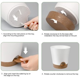 YNNICO Indoor Self Watering Planters with Drainage Holes and Saucers, 8, 7, 6.5, 6, 5.5, 5 Inches, Green, 6 Pots