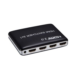 PremiumCord HDMI 2.0 Switch 3:1 with Remote Control, Ultra HD 4K 2160p 60Hz, Full HD 1080p, 3D, ARC, HDCP 2.2, Plastic Housing, Colour Black