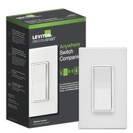 Leviton Decora Smart Switch Anywhere Companion, Add Wire-Free 3-Way/4-Way/5-Way On/Off Control to Decora Smart Wi-Fi 2nd Gen Switches, Automatic, DAWSC-1RW, White