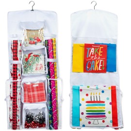 Joyful Moose Gift Wrapping paper organizer storage for Gift Bag Holder White