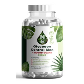 Glycogen Control Max| Glyco Care and Guard| Vegan | Natural Supplement| 120 Capsules| 700mg |Gluten-Free| 120 Servings | 60 days supply| No Additives or Fillers