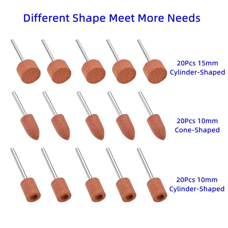 dophee 60Pcs/Set Aluminium Oxide Mounted Grinding Stone Sanding Drill Bits