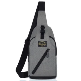 Hudson & James Sling Crossbody Bag for Men, Stylish Chest Shoulder Bag for Men & Women, Adjustable Strap for Commuting Travel Outdoor Activities (Grey Melange)