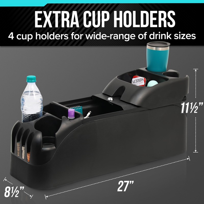 Moblorg Center Console for Minivans, SUVs, Middle Van Console, Extra