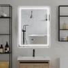 LED-Bathroom-Mirror-with-Lights,Display The Temperature and Time Bathroom Mirror with Light De-fogging,
