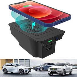 Upgrade Car Wireless Charger Compatible with v-olvo XC90 S90 V90 XC60 V60 S60 2017 2018 2019 2020 2021 Center Console Accessories, 10W Fast Charging Phone Charger Pad for All Qi Phone