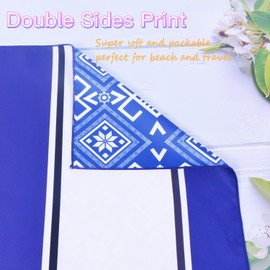 HOPWEEK Oversized Microfiber Beach Towel, 72x33 inches, Quick Dry, Lightweight, Sand Free (Pattern 4)