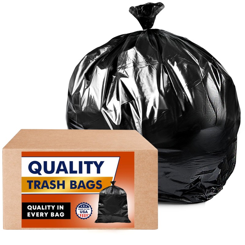 Tasker Contractor Garbage Bags 55 Gallon, 3 Mil Black Contractor