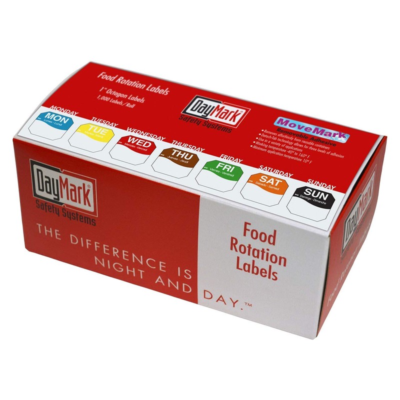 DayMark Safety Systems Day of The Week 1" Removable Labels,