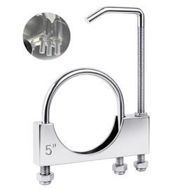 Datanly 1 Pcs 5 Inch Universal Exhaust Clamp with Hanger, Made of Heavy-Duty Clamp with Rear Muffler Hanger Exhaust Pipe for Cars, Trucks Pipes