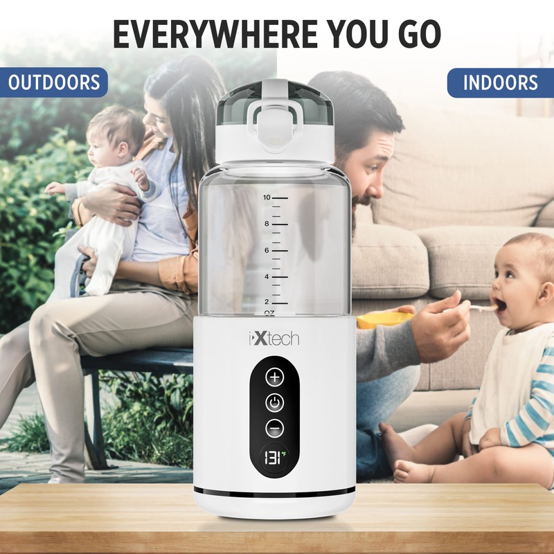 IXTECH Portable Water Warmer for Baby Formula, Milk Warmer for