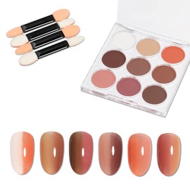 Gradient Color Nail 9 Colors Palette Coikaze Gradient Nail Powder Nail Powder Nail Color Powder Gradient Powder Nail Art DIY Nail Supplies Gel Nail Gradient Color 4 Sponge Tips (01 Palette)