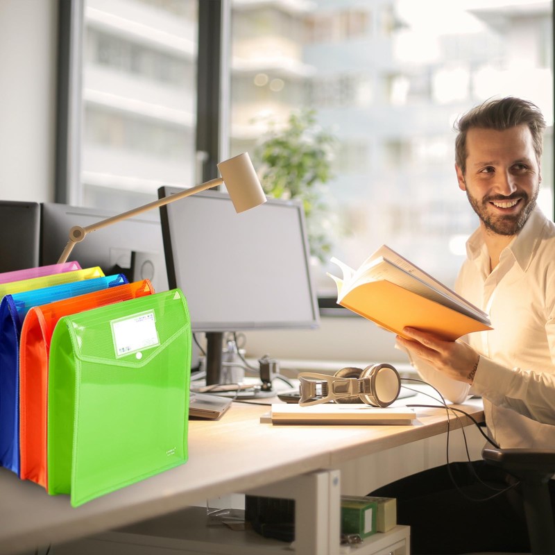 A4 Document Folder, Pack of 5, Plastic Document Bag, Collecting