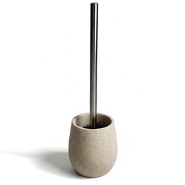 Beige Toilet Brush with Toilet Brush Set for Modern Bathroom