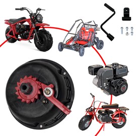 JMCHstore Easy Quick Hand Fast Crank Start Recoil Starter Assembly for Predator 212 Coleman B200R CT200U 200cc Mini Bike, KT196 Go Kart Pull Cord Start 196 Hisun Engine (Black)