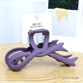 Assorted Coloured Plastic Bow Hair Clips, Set 2, 13cm (Purple/2pack)