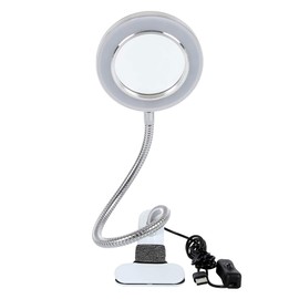 Lighting LED 8X Magnifying Lamp with Clamp 360° Flexible Gooseneck, Magnifying Glass LED Desk Lamp with Metal Clamp USB Plug Design for Tattoo, Manicure, Crafts Reading Inspection, Reading Books and Newspapers