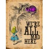 Shawprint Alice In wonderland Metal Sign Were all mad here