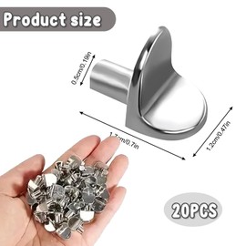 20 Pcs Heavy Duty L-Shaped Metal Shelf Support Brackets - Pegs for Cabinets, Bookcases & Furniture - Durable Shelf Clips for DIY Repairs, Replacements & Shelving Projects