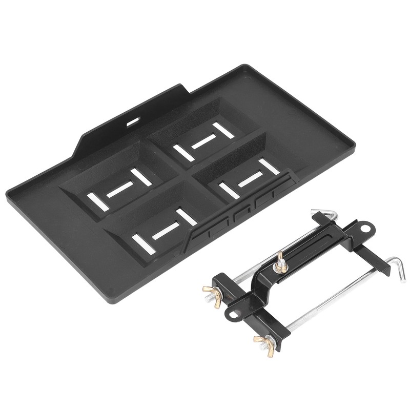 Car Battery Hold Down Tray Bracket Kit Height Adjustable Black