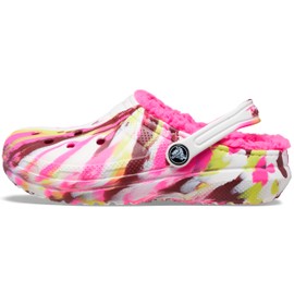 Crocs Classic Lined Clog | Kids' Slippers, Electric Pink/Multi, 10 US Unisex Toddler