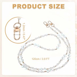 PATIKIL Pearl Phone Chain Crossbody Lanyard, Pearls Beaded Flower Wrist Phone Strap Universal CellPhone Chain Charm Hanging Rope for Most Smartphones Bags Purses, Pink