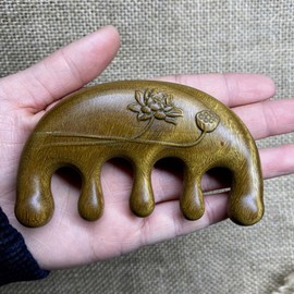 Mikinona Handheld Relaxation Massager Sandalwood Comb for Scalp Scraping Hair Caring and Fatigue Relief