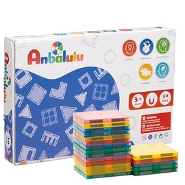 Anbalulu Magnetic Building Tiles,Magnet Building Set,Magnetic Blocks, 3D STEM Stacking Toys, Magnets Toy for Kids Boys Girls