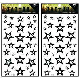 Tattoos 2 Sheets Stars Waterproof Temporary Tattoos Festival Flash Fake Tattoo Body Art Stickers for Arms Legs Shoulder or Back
