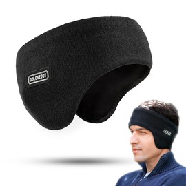 Wnddle Winter Ear Warmers, Winter Ski Earmuffs, Headband Headband, Double Layer Warm Ear Muffs (Ear Warmers) for Men and Women, Ear Warmers for Skiing, Running, Camping, Mountaineering, black