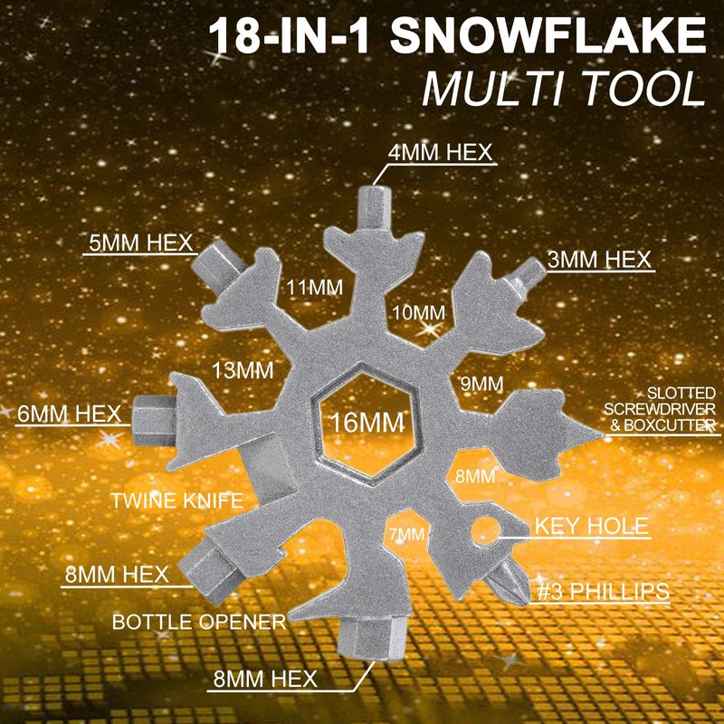 Linkbro 18-in-1 Snowflake Multi Tool Stainless Steel Portable Steel Multi-Tool