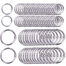 100 PCS Leaf Binder Ring Metal Book Rings Loose Book Ring Key Chain Rings, 50 PCS 1 inch Diameter 50 PCS 0.8 inch Diameter