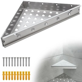 Floating Corner Shower Bench Kit-Custom Tile Shower Corner Seat,Wall Mount Floating Showers Corners Bench for Shaving Foot Rest Remodel Bathroom,12"x12"x17" Tile Ready Floatings showers benches Frame