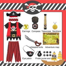 Pirate Costume Pirate Outfit Pirate Role Play Dress Up Set (L)