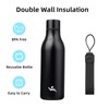Konokyo Insulated Water Bottle with Strap,18 oz Double Wall Stainless