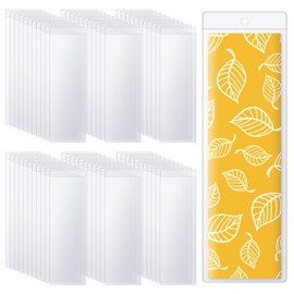 Ira Pollitt 70 Pieces Photo Booth Bookmark Sleeves Blank Photobooth Frames Clear Blank Bookmark Holder Sleeves with Hole for Students Reading Party Favors Supplies