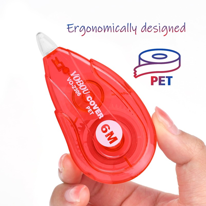 Vobou White Correction Tape, Easy To Use Applicator for Instant