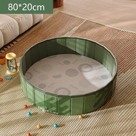 Hyindoor Pool, No Air Pumping, Foldable, Children's Pool, Pet Pool, 31.5 x 7.9 inches (80 x 20 cm), Heat Protection, Convenient Storage, Vinyl Pool, For Home Use, Veranda (Dark Green)