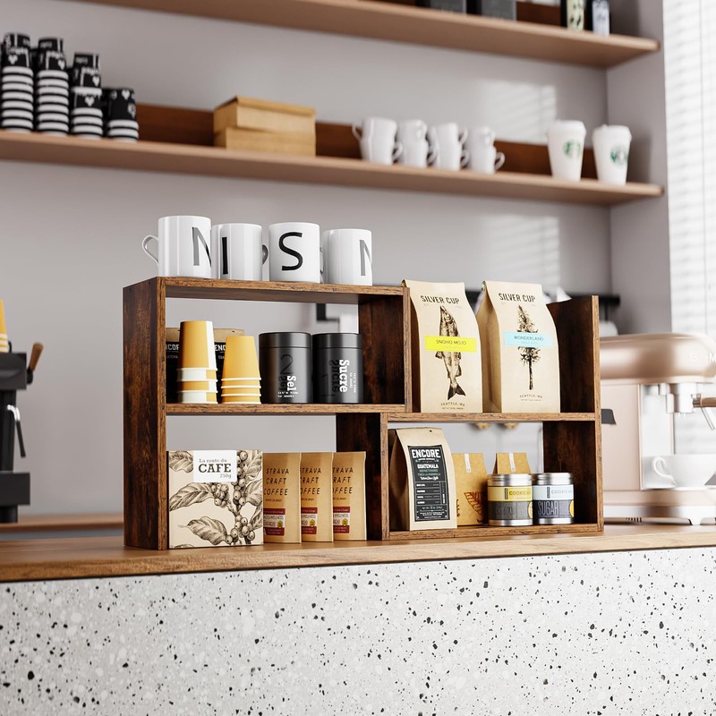 Expandable Cabinet Organizer Shelf, Set of 2 Kitchen Counter Shelves