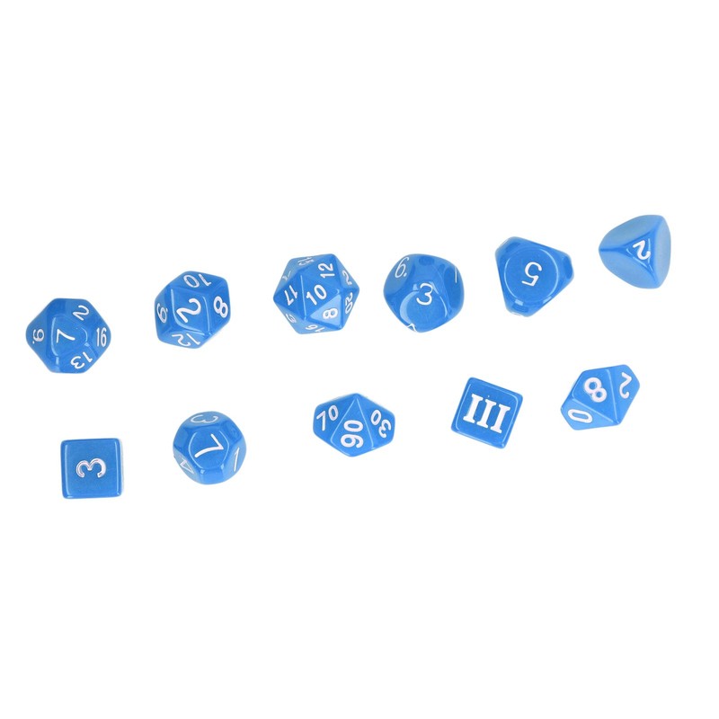 15pcs Complete Polyhedral Dice Set Acrylic D3 to D100 Spherical