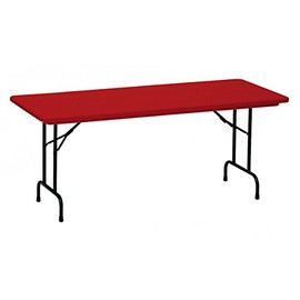 Correll R2448-25 R Series, Blow Molded Plastic Commercial Duty Folding Table, Rectangular, 24" x 48", Deep Red, Custom Built to Order in The USA