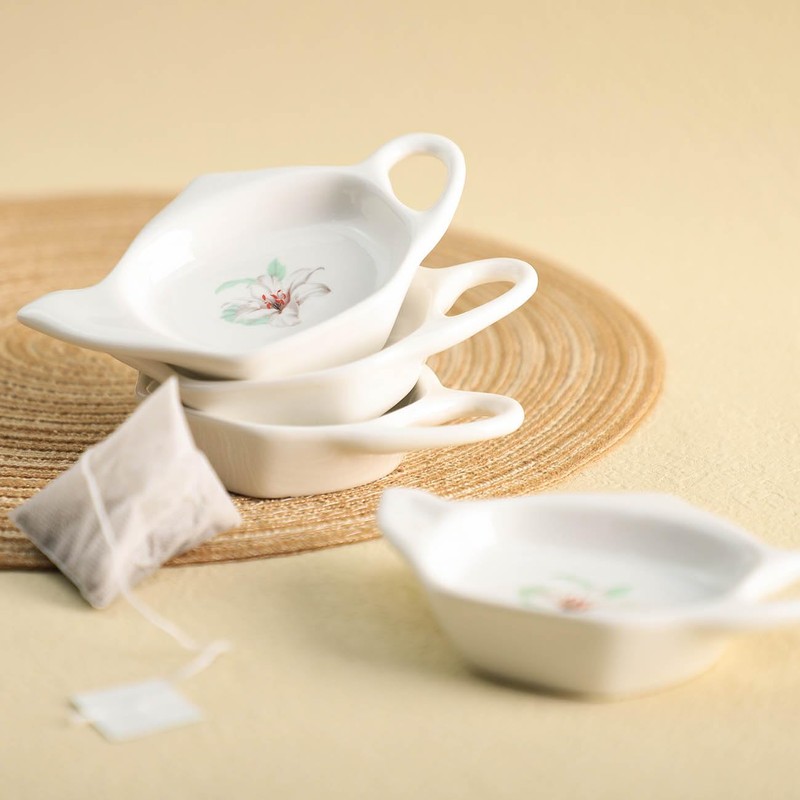 Bicuzat Ceramic Tea Bag Holders - 5 PCS Teapot Shaped