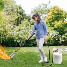 ARTFLAMM NEW Propane Torch Weed Burner Kit, Weed Torch High Output Blow Torch with 10FT Hose, Heavy Duty Garden Torch with Turbo Trigger for Flame Weeding,Roofing, Melting Ice Snow